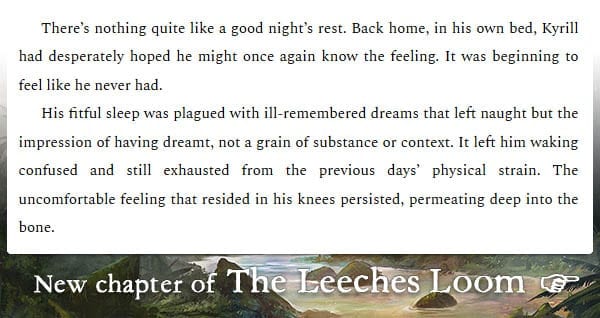 The Leeches Loom, Chapter 15 – Kyrill