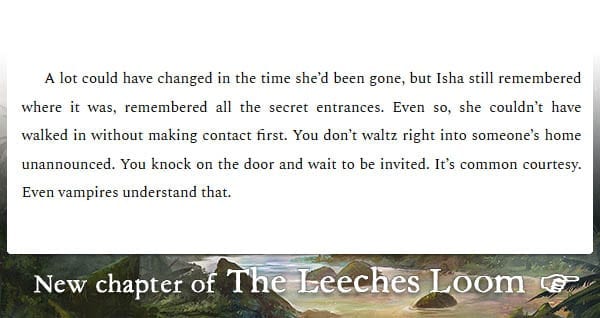 The Leeches Loom, Chapter 25 – Isha