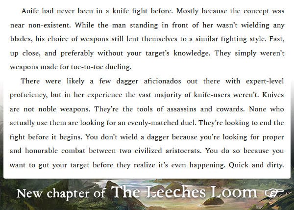The Leeches Loom, Chapter 35 – Isha